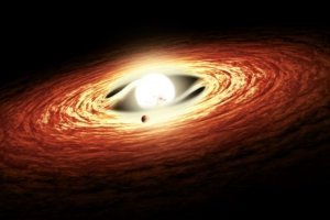 Discovery of a nascent planet in close orbit around a young star