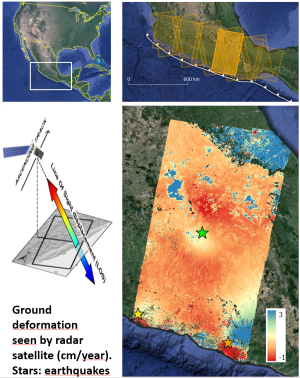 Quantifying interseismic loading and slow slip events in the Mexican subduction zone at large scale using satellite SAR interferometry time-series analysis