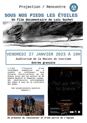 [Projections / Rencontre] Sous nos pieds les étoiles